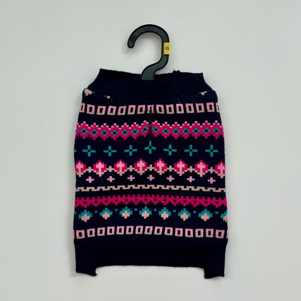 NWT Novogratz modern fair isle, fleece lined dog sweater